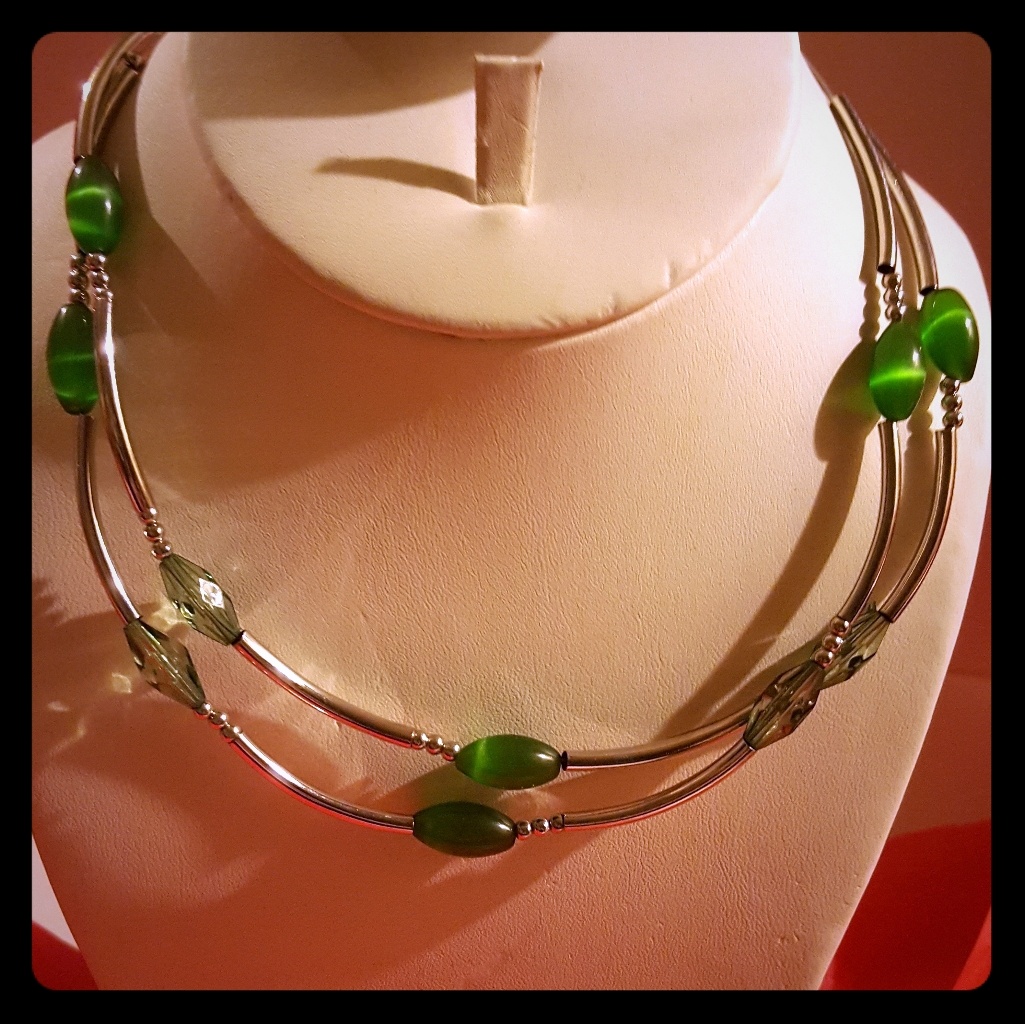 Peridot Emerald Faceted Celestial Beaded Necklace